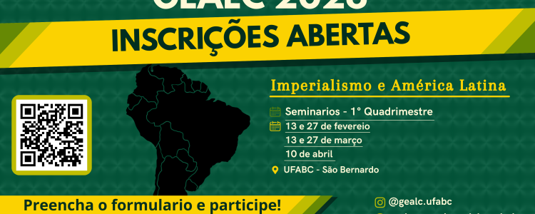 GEALC 2026 - Inscri&ccedil;&otilde;es abertas